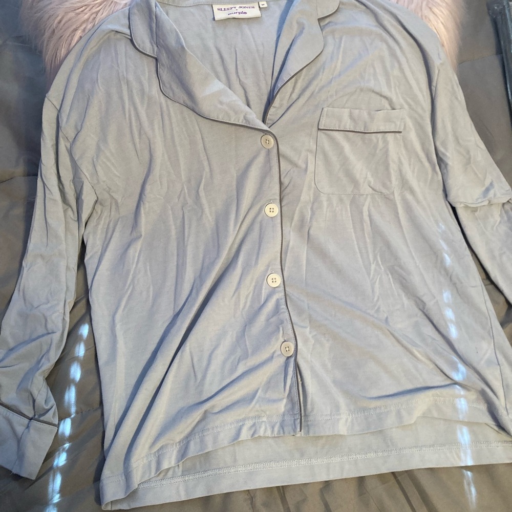 Sleepy Jones + Purple pajama set, only worn once!